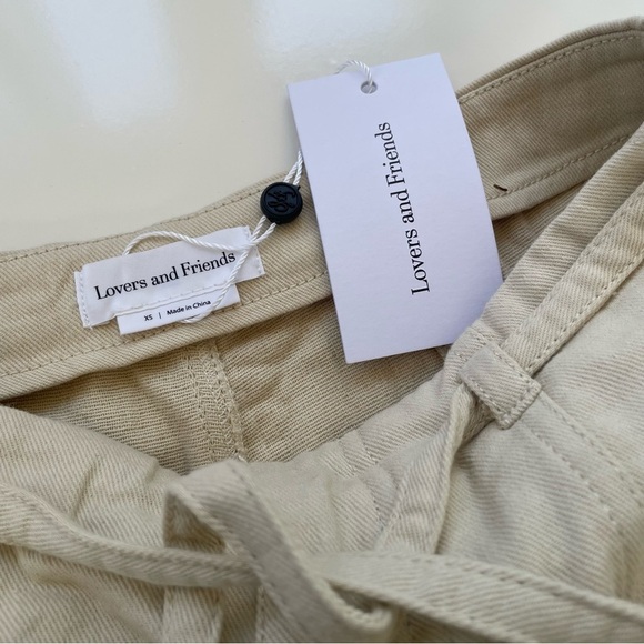 Lovers + Friends Women's Cream Beige Ollie Cargo Trouser Flare Leg Size XS, NWT - Picture 6 of 11